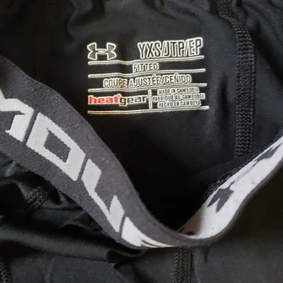 Under Armour Heatgear Sport Compression Tight Youth 3/4 Black Size Y Xs/JTP/EP - Picture 2 of 6